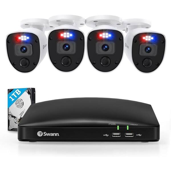 Swann 8Channel 1080p 1TB Surveillance Camera System with 4 Wired
