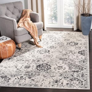 Madison Silver/Gray 3 ft. x 3 ft. Square Border Area Rug