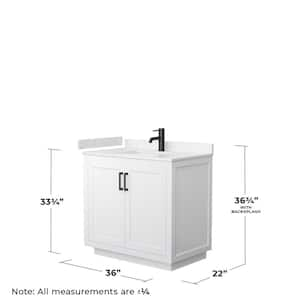 Miranda 36 in. W x 22 in. D x 33.75 in. H Single Sink Bath Vanity in White with Carrara Cultured Marble Top