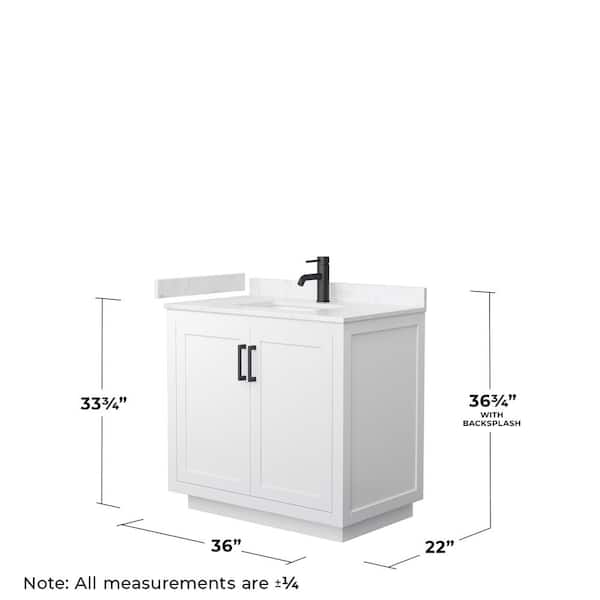 Miranda 36 in. W x 22 in. D x 33.75 in. H Single Sink Bath Vanity in White with Carrara Cultured Marble Top