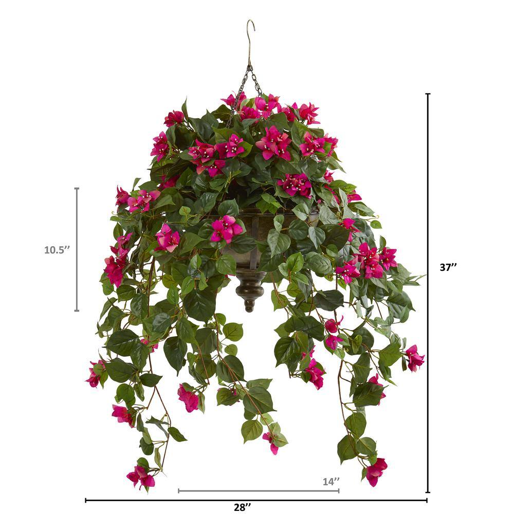 Elegant Silk Bougainvillea Tabletop Arrangement in Potted Design