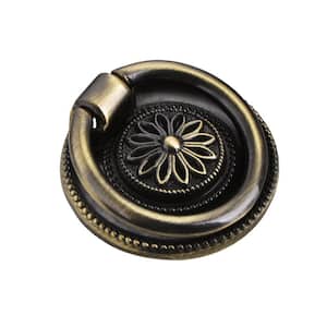 Medici Ring Pull, Antique Brass, 1 5/8" Diameter
