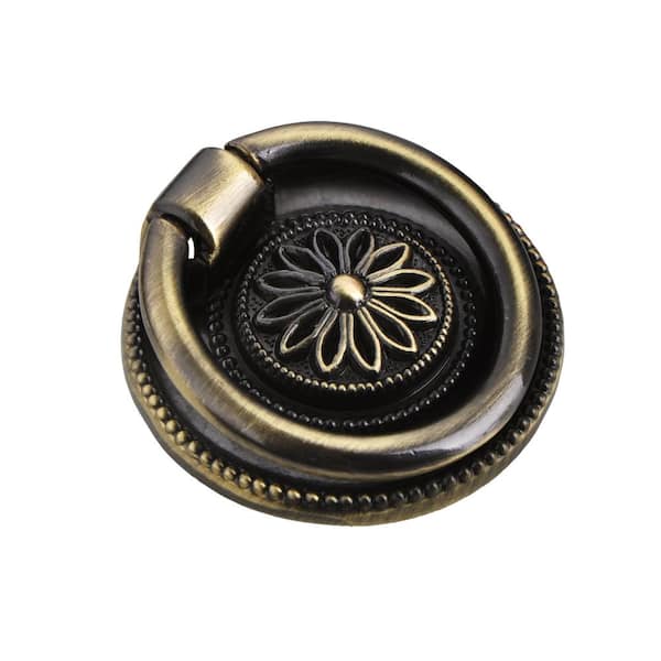 Utopia Alley Medici Ring Pull, Antique Brass, 1 5/8" Diameter