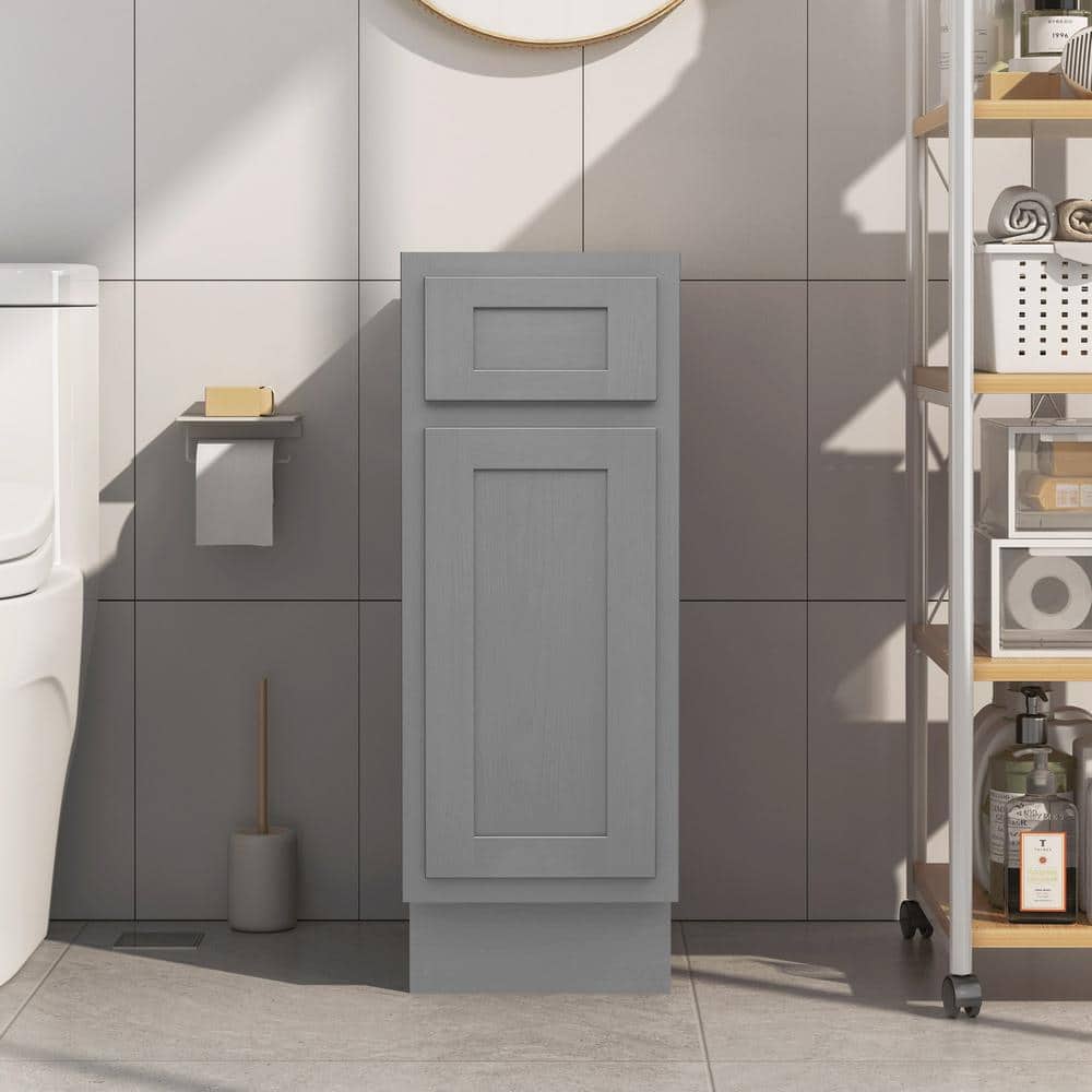 Silver Shaker Style 12" Single Bathroom Vanity Cabinet