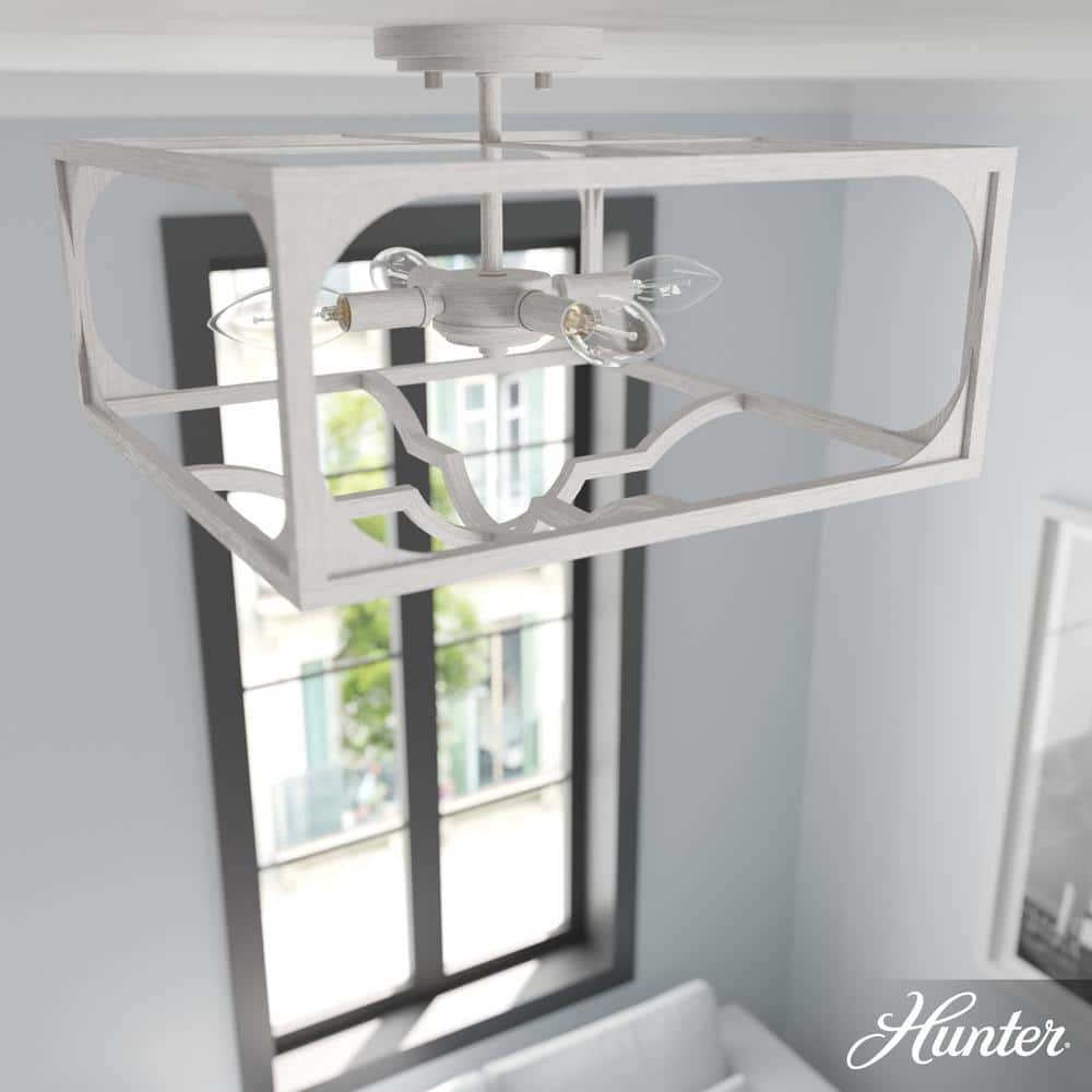 Highland Hill 16 in. 4 Light Distressed White Semi Flush Mount Bedroom Light price history on PriceWatchPro