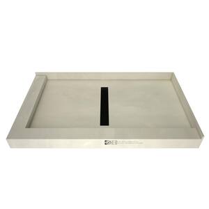 Redi Trench 36 in. x 60 in. Double Threshold Shower Base with Center Drain and Matte Black Trench Grate