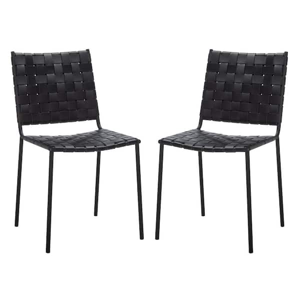 SAFAVIEH Wesson Black 18.5 in. Iron Dining Chair (Set of 2)
