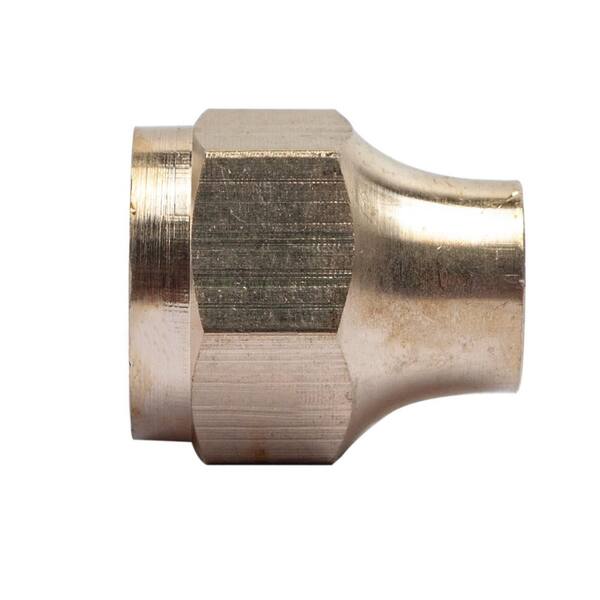LTWFITTING Brass 3/8 Inch OD 45 Degree Flare Long Nut Brass Flare Tube Fitting Pack Of 250