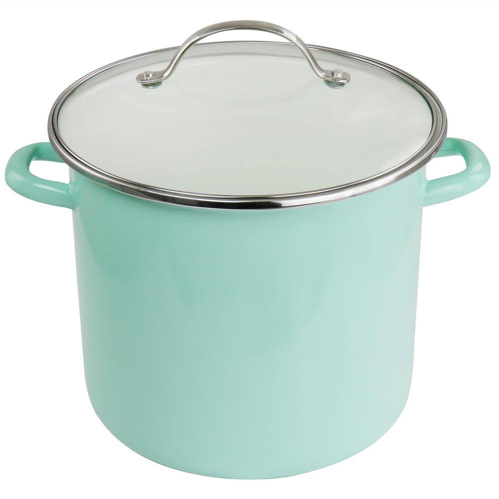 Aqua 8 Qt Stainless Steel Stock Pot with Steamer Insert