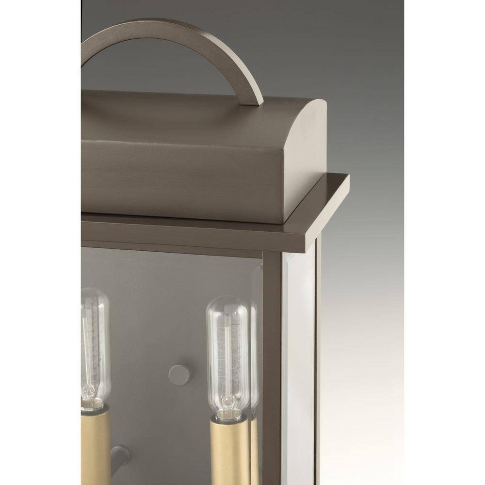 Antique Bronze Large Wall Lantern with Beveled Glass