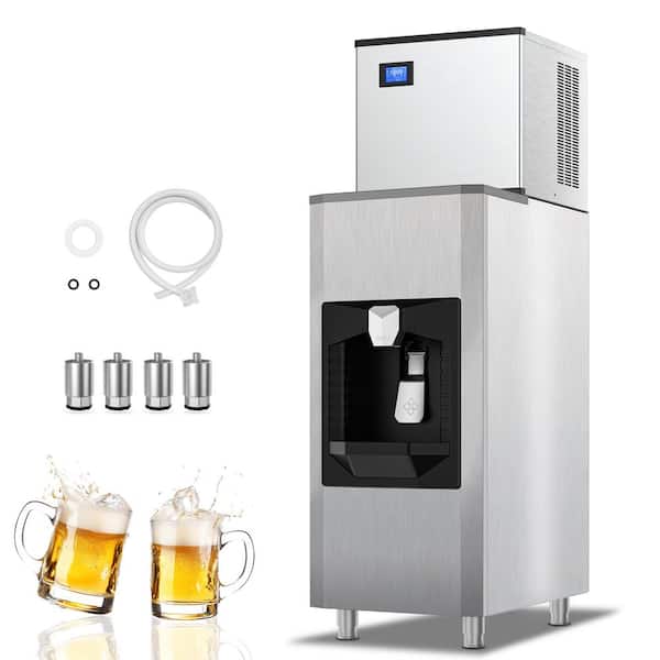 22.2 in. Commercial Ice Maker 400 lbs./24 H Freestanding Stainless Steel Ice Maker Full Size Cubes with 200 lbs. Storage