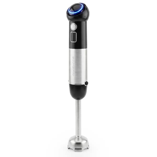 Immersion Blender Black Stainless Steel Blades Rechargeable 300-Watt Hand Mixer 2-Speed Pulse Activating Sensor