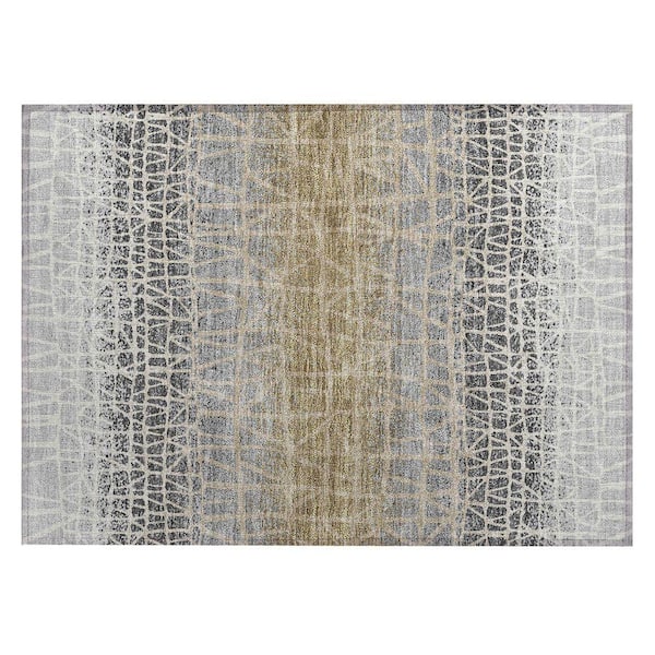 Chantille Machine Washable Indoor/Outdoor Abstract ACN2404 Gray 2 ft. x 3 ft. Accent Rug