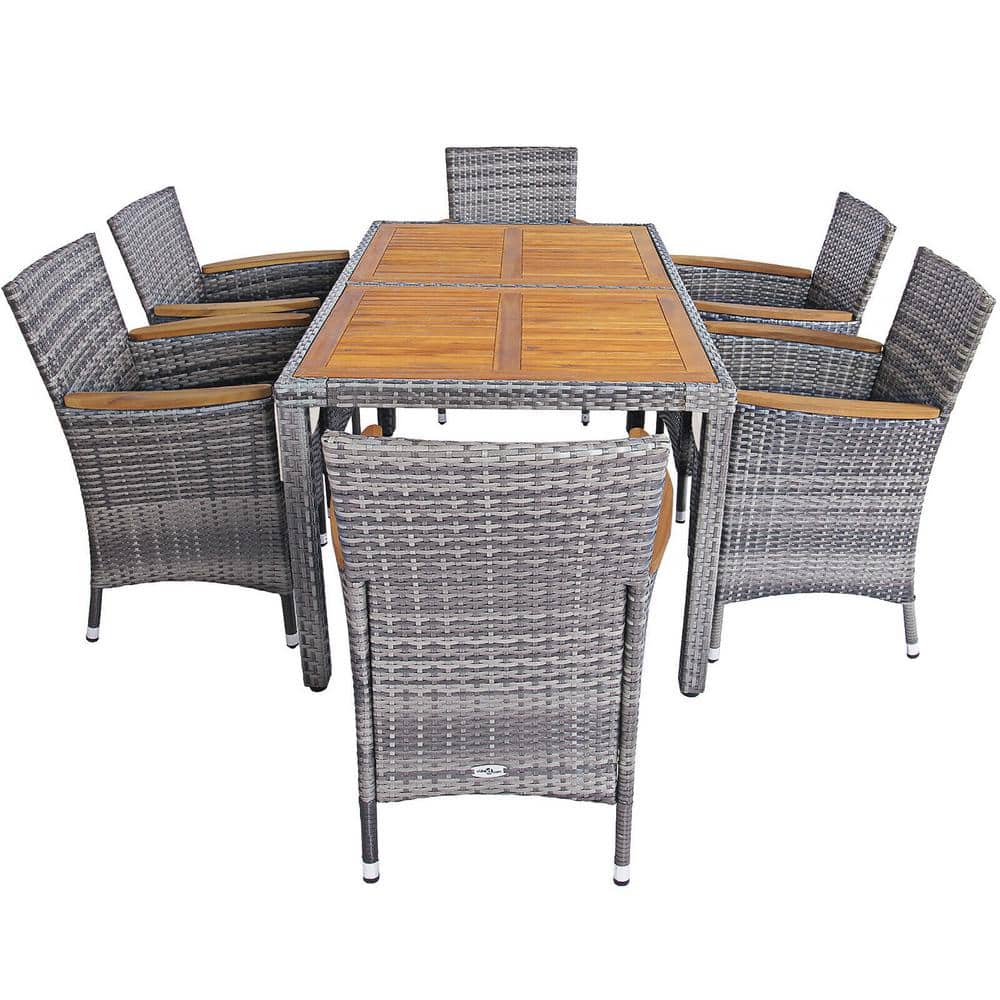 Reviews for Costway 94 in. Gray Wood Arm Stacking Chair