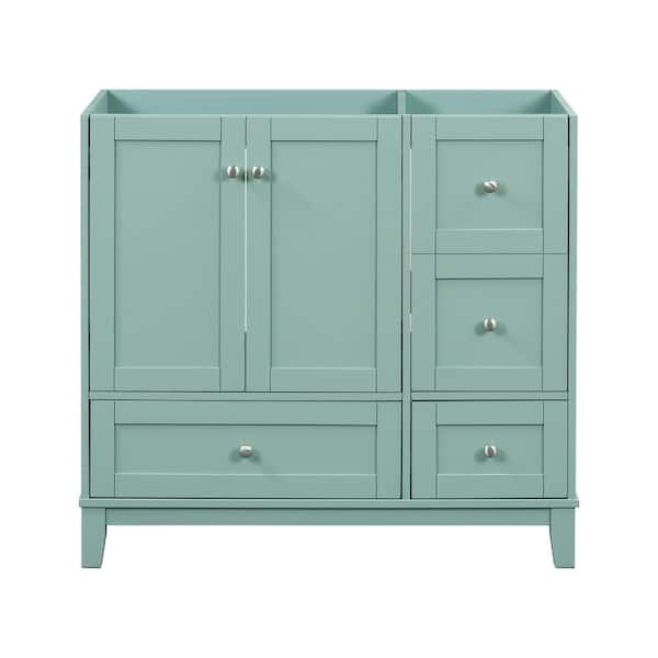 35.4 in. W x 17.5 in. D x 33 in. H Bath Vanity Cabinet Without Top in Green