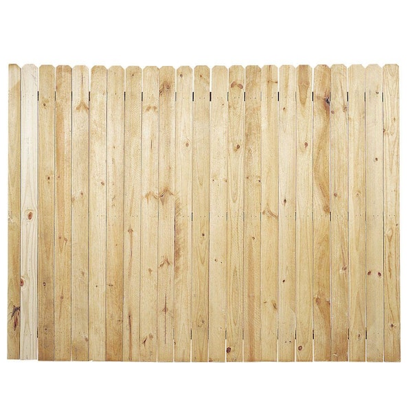 6 ft. H x 8 ft. W Pressure-Treated Pine Dog-Ear Fence Panel