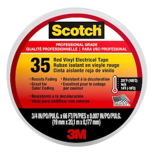 Scotch 3/4 in. x 66 ft. x 0.007 in. #35 Vinyl Electrical Tape, Red