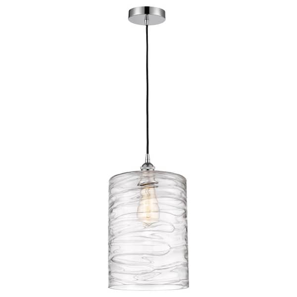 Innovations Cobbleskill 60-Watt 1-Light Polished Chrome Standard Mini Pendant Light with Clear Glass Shade, No Bulbs Included