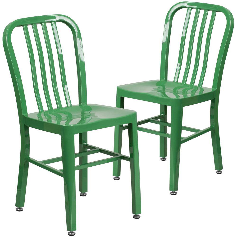 Metal Outdoor Dining Chair in Green (Set of 2) price history on PriceWatchPro