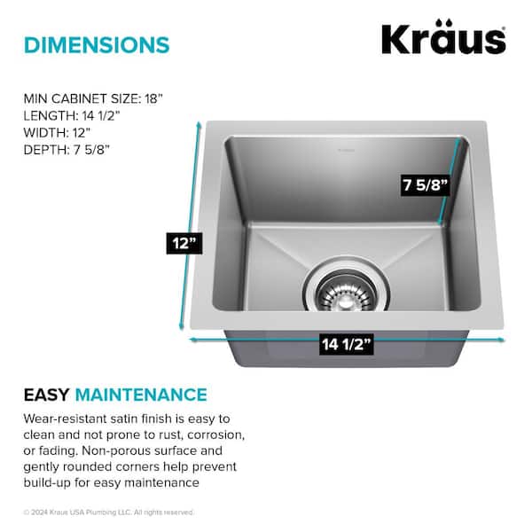Undermount Stainless Steel 14-1/2 in. Small Single Bowl Bar Sink with Faucet in Brushed Nickel Undermount Stainless Steel 14-1/2 in. Small Single Bowl Bar Sink with Faucet in Brushed Nickel