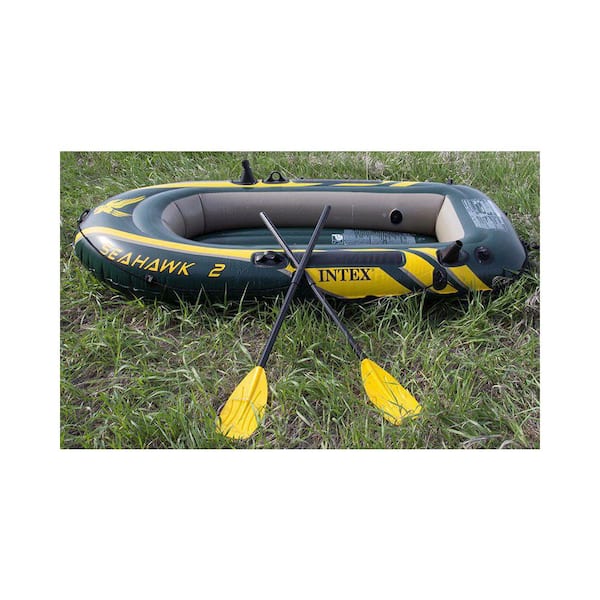 Intex Seahawk 4 Inflatable 4 Person Floating Boat Raft Set with Oars and  Air Pump 68351EP - The Home Depot