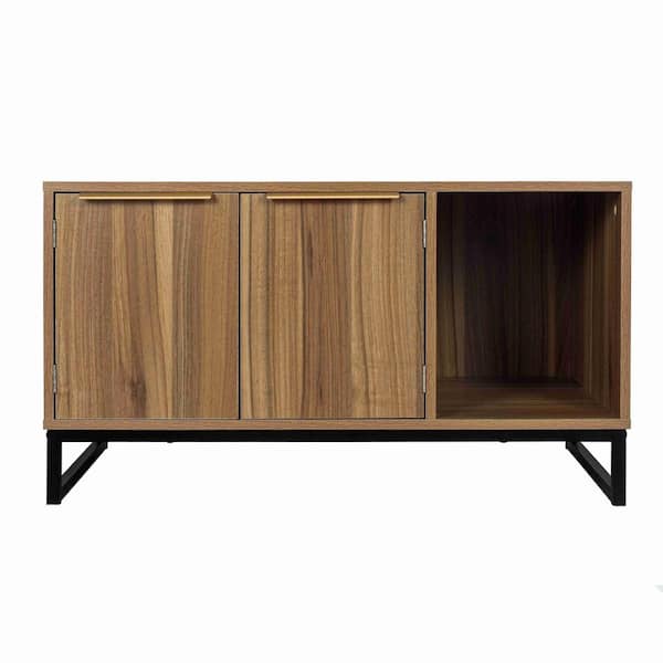 Miscool Anky 35.44 in. W x 18.9 in. D x 19.73 in. H Pet Furniture MDF TV Stand Cat House in Walnut
