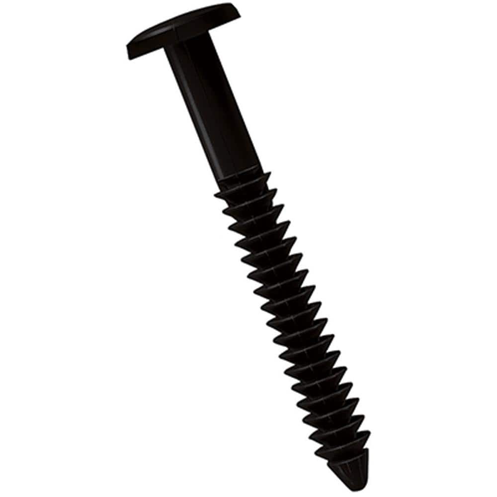 Ekena Millwork 3 in. Black Lifetime Vinyl ShutterLok's Fasteners (8