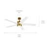 Kichler Brahm 56 in. Natural Brass Ceiling Fan with LED