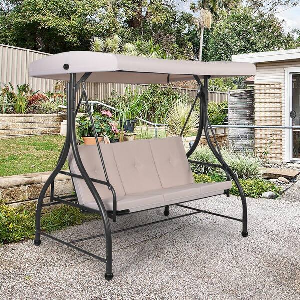 4 seater garden swing seat with cushions