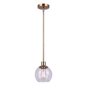 Landry 1-Light Gold Pendant with Clear Glass Shade