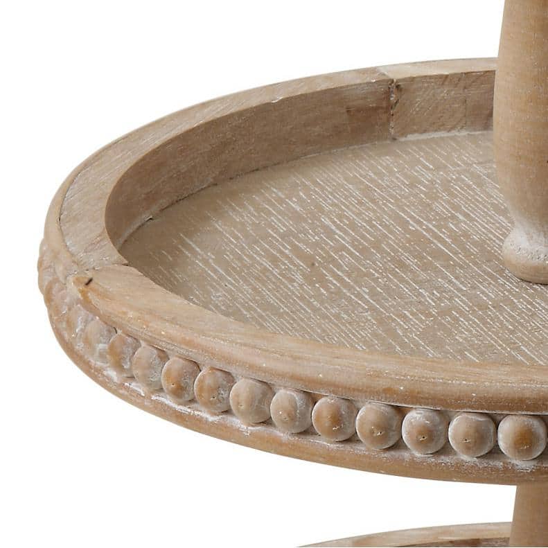 Whitewashed Woodland Round 3-Tier Decorative Tray