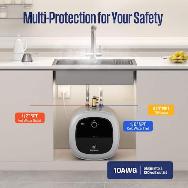 Apolo Classic 4 Gal. Point of use 1440-Watt Element Short Electric Water Heater with 6-Year Warranty