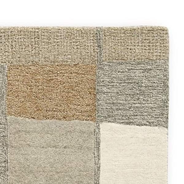 5 ft. x 7 ft. Taupe, Gray and Caramel Teon Geometric Area Rug