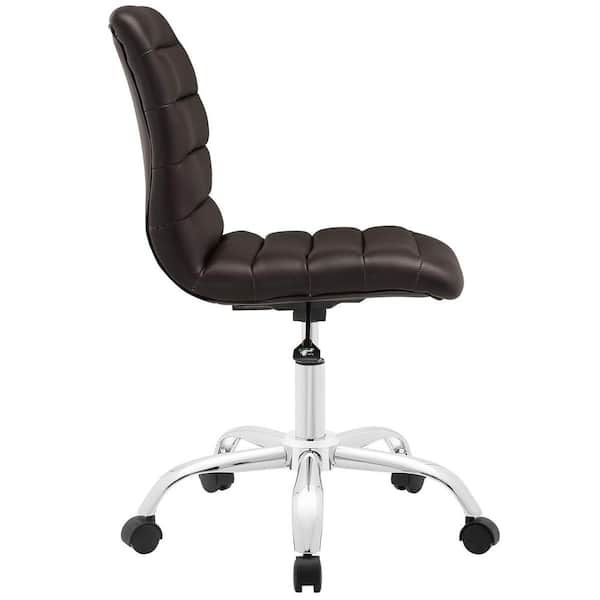 MODWAY Ripple Armless Mid Back Office Chair in Brown EEI-1532-BRN