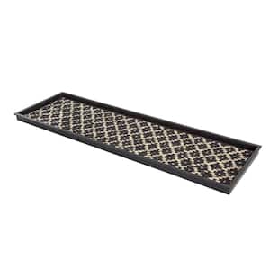 46.5 in. x 14 in. x 1.5 in. Natural and Recycled Rubber Boot Tray with Black and Ivory Coir Insert