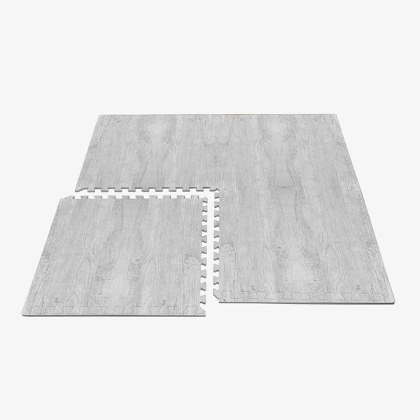 Interlocking Floor Tile Mats - Wood Print (24 x 24) 12 Piece Set – Sorbus  Home
