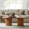 JAYDEN CREATION Roland Acorn 53 in. W Modern MDF Tall Coffee Table with Solid Wood Legs CTCL1177-ACR