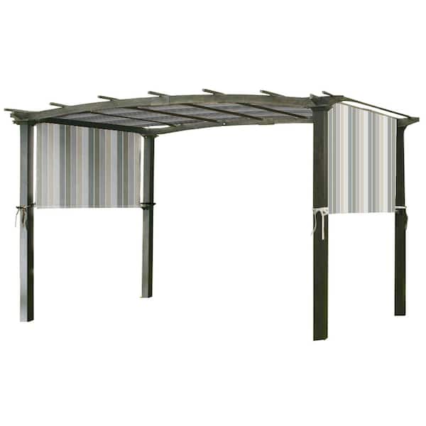Garden Winds Universal Replacement Canopy Top Cover in Stripe Stone for Metal Pergola Frame