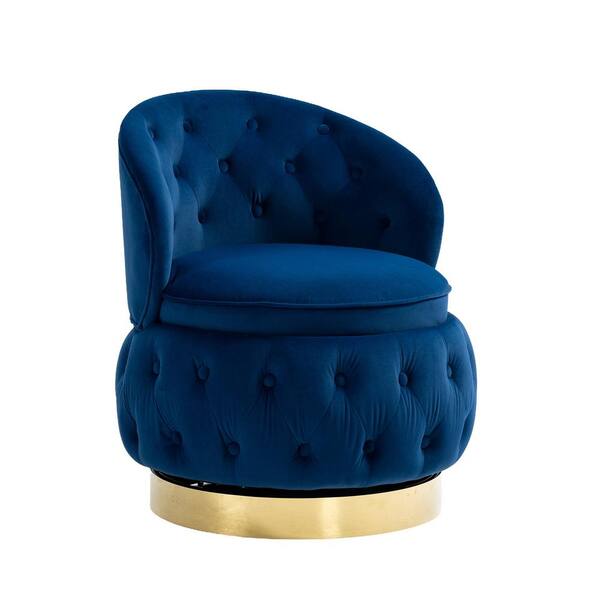 HOMEFUN Contemporary Navy Blue Velvet Upholstered Wide Seat Cuddle