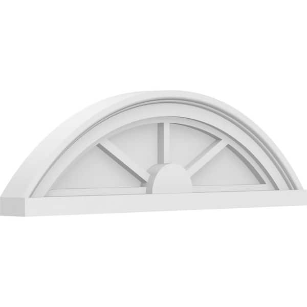 Ekena Millwork 2 in. x 24 in. x 7 in. Segment Arch 3-Spoke Architectural Grade PVC Pediment Moulding