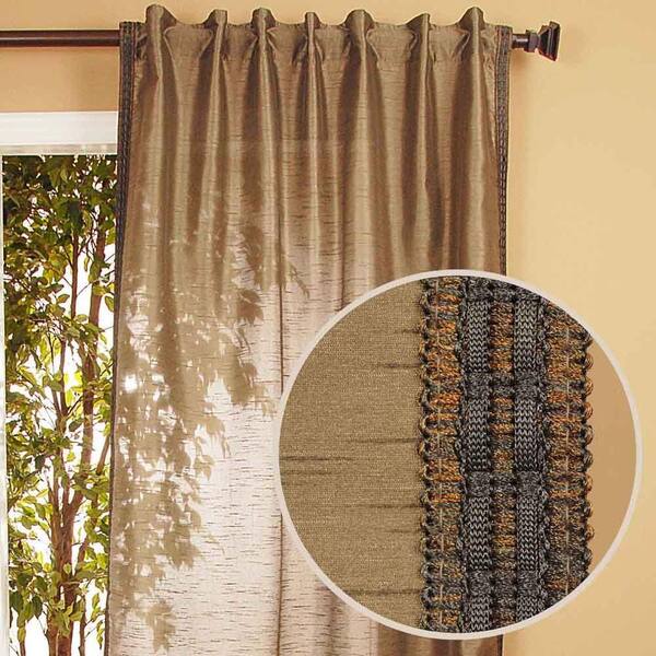 Home Decorators Collection Semi-Opaque Polysilk Smoke Back Tab Curtain-DISCONTINUED