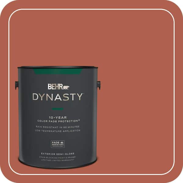 BEHR DYNASTY 1 gal. #BIC-46 Clay Red Semi-Gloss Exterior Stain-Blocking Paint & Primer