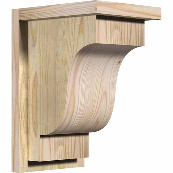 Ekena Millwork 8 in. x 10 in. x 14 in. Newport Rough Sawn Douglas Fir Corbel with Backplate