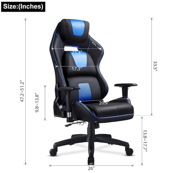 Lucklife Footrest Office Desk Chair Ergonomic Gaming Chair Black PU Leather Racing Style E-sports Gamer Chairs