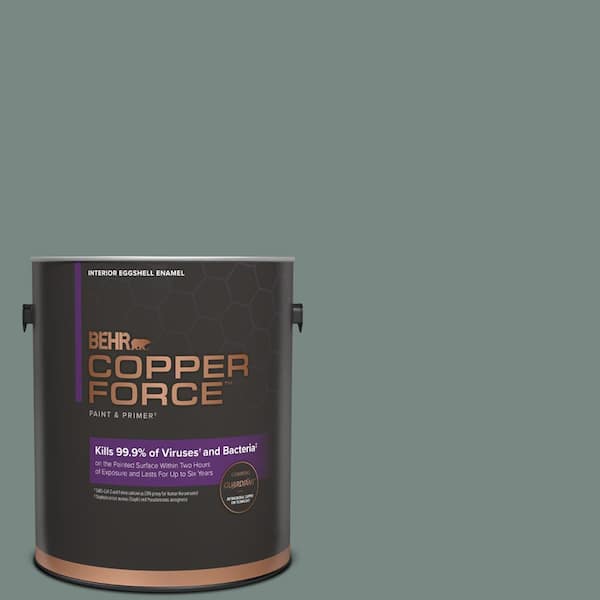 COPPER FORCE 1 gal. #PPU12-16 Juniper Ash Eggshell Enamel Virucidal and Antibacterial Interior Paint & Primer