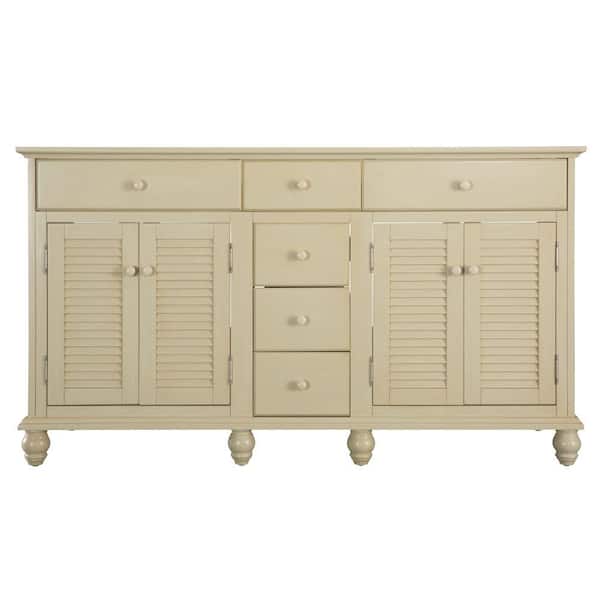 Home Decorators Collection Cottage 60 in. W Bath Vanity Cabinet Only in Antique White