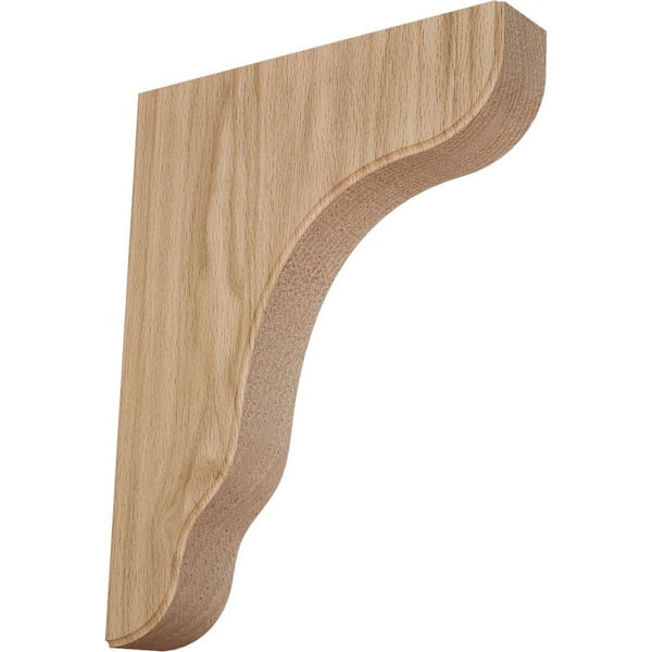 Ekena Millwork 1-3/4 in. x 8-1/2 in. x 11 in. Red Oak Plymouth Wood Bracket