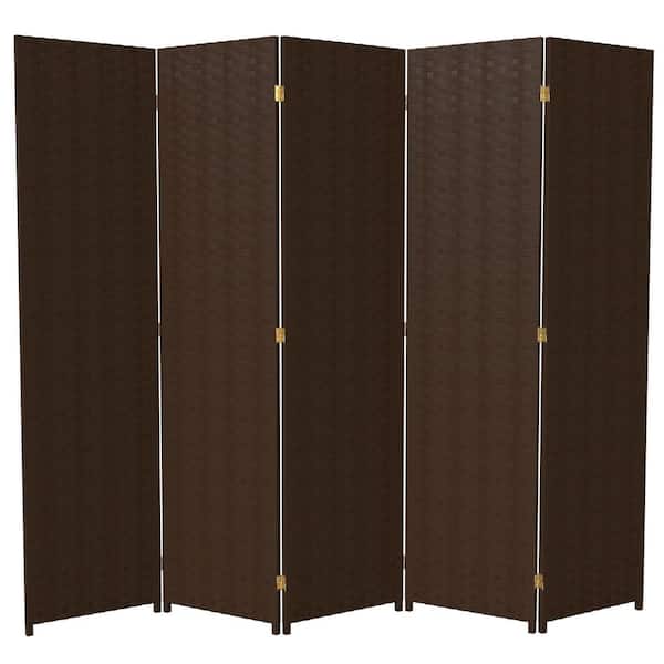 Oriental Furniture 6 ft. Dark Mocha 5-Panel Room Divider