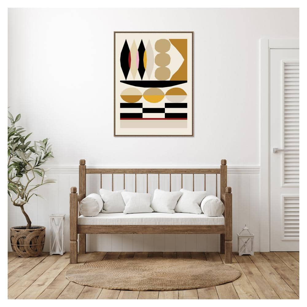 32" x 42" Multicolor Geometric Abstract Canvas Art with Float Frame