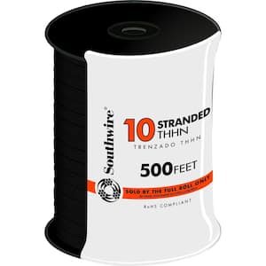 500 ft. 10 Black Stranded CU THHN Wire